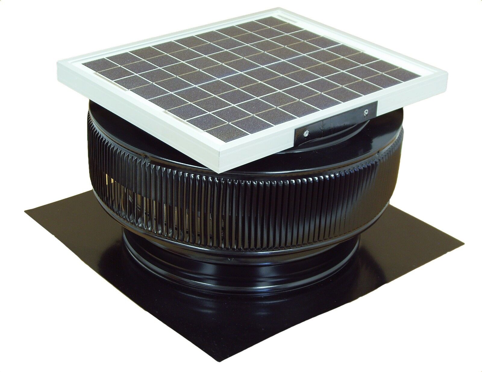 Aura Vent Solar Fan, 14 In, Exhaust, Roof Ventilator 15w, 17v, 1007 Cfm, Black