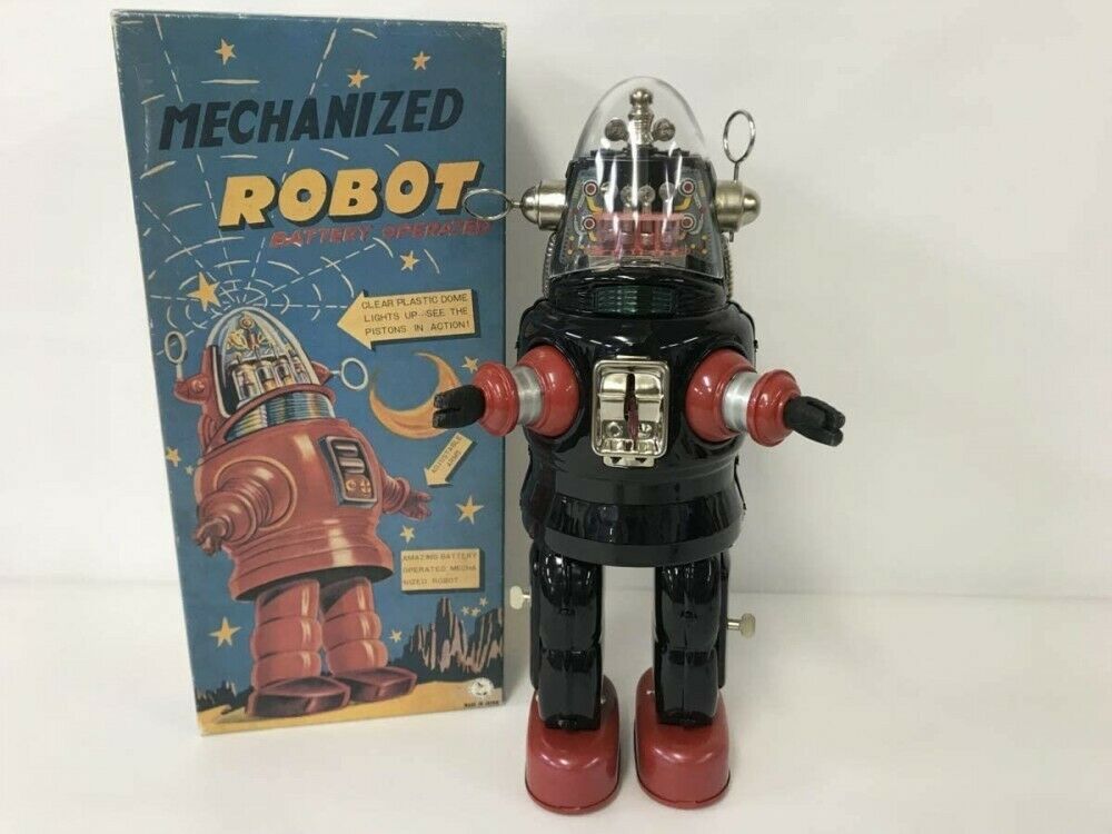 Rare Limited Original Nomura Robby The Robot Tin Mechanized Toy Chrome Xz333