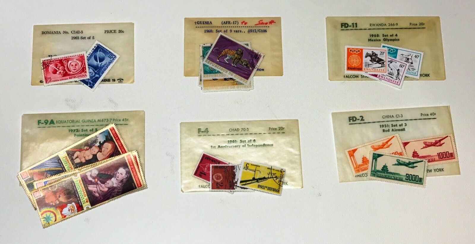 Vintage Foreign Stamp Lot    6 Packets    Multiple Stamps Each Packet   Lot D