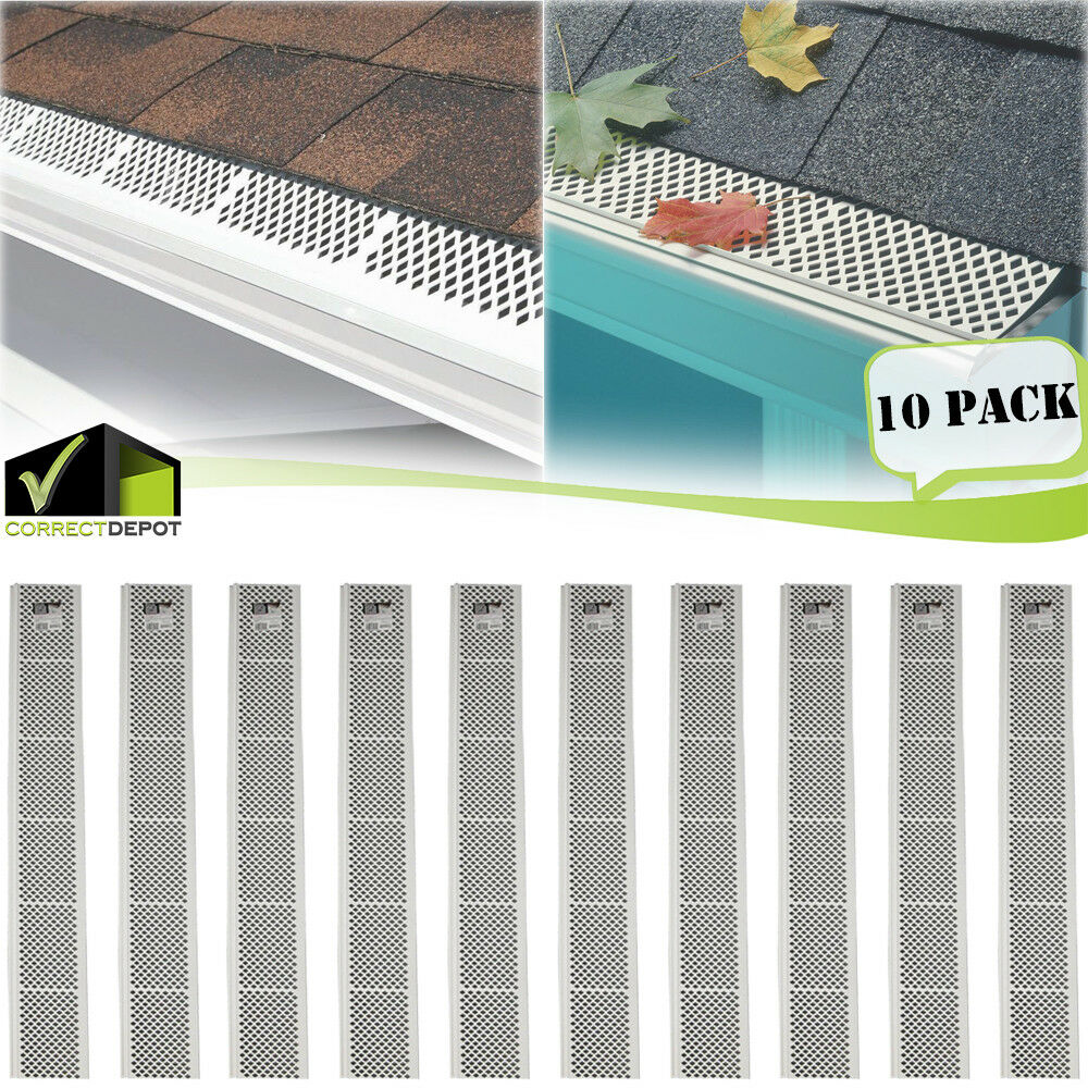 Pack Of Snap-in White Gutter Guard Cover Screen Debris Leaf Protection 3ft Units