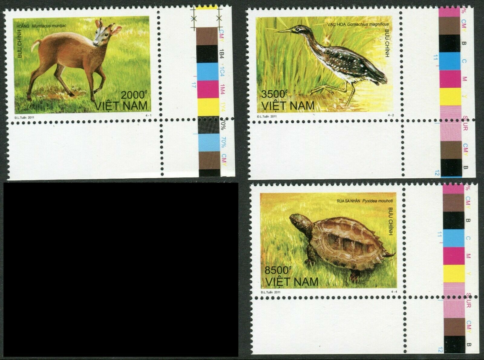 1006 Vietnam Animals In Ba Be National Park Stamps 2011 Mint
