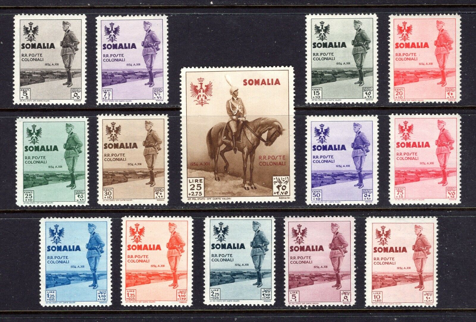 Jhl 1935 Somalia B38-b51 Full Set Of 14 Mint F/vf Vlh (cat $378) ***very Nice***
