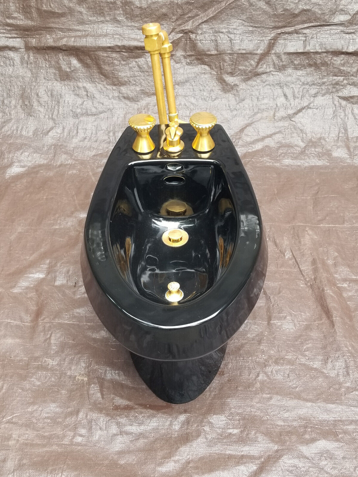 Used Black K4869 Kohler Bidet With Gold Kohler Faucet Assembly