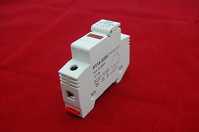 1pc 1 Pole Din Rail Mounting Rt18-32 Fuse Holder For 10x38mm Fuse Link