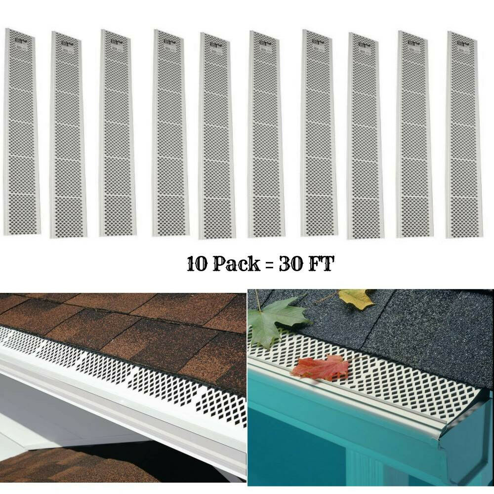 30 Ft Snap-in Gutter Guard Leaves Debris Filter Sceen Plastic Cover 6.25"x36"