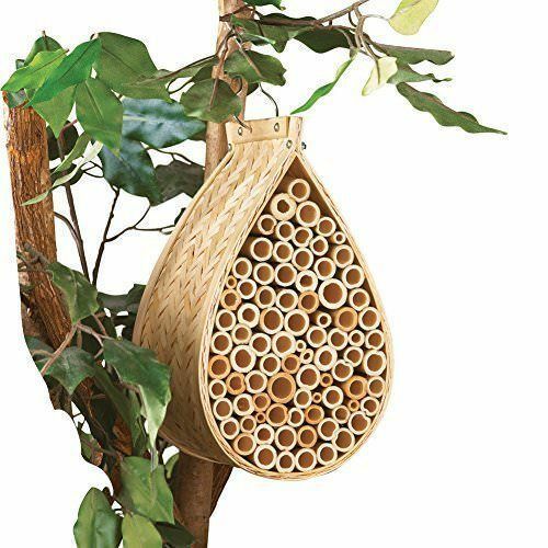 Natural Bamboo Hanging  Mason Bee Hive House Garden Outdoor Landscape Tree ~new~