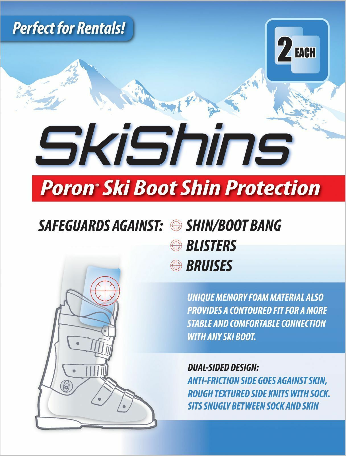 Skishins - Skiing Shin Guard Protector Pads