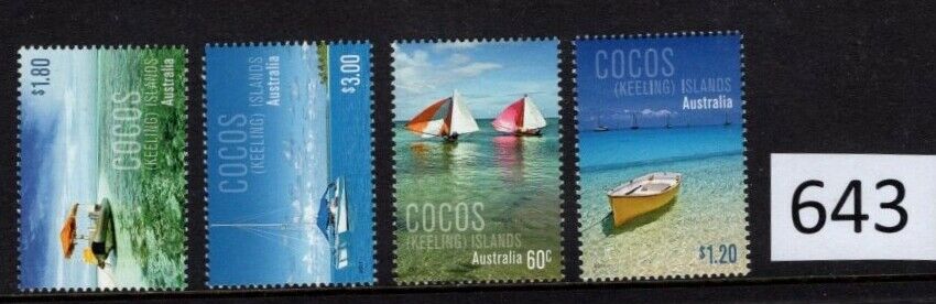 $1 World Mnh Stamps (643), Australia Cocos Sea Shores Set Of 4.  High Face