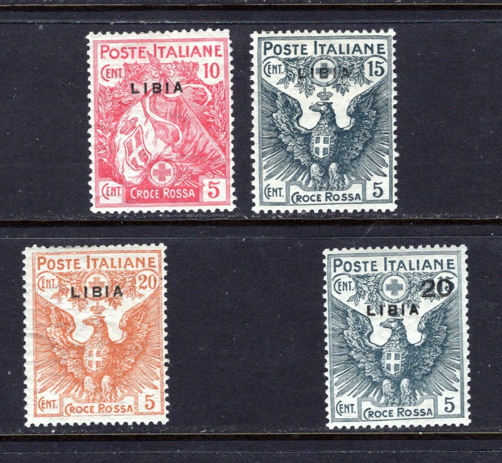 Jhl 1915-16 Libya B1-b4 Full Set Of 4 Mint F/vf Og (cat $67)
