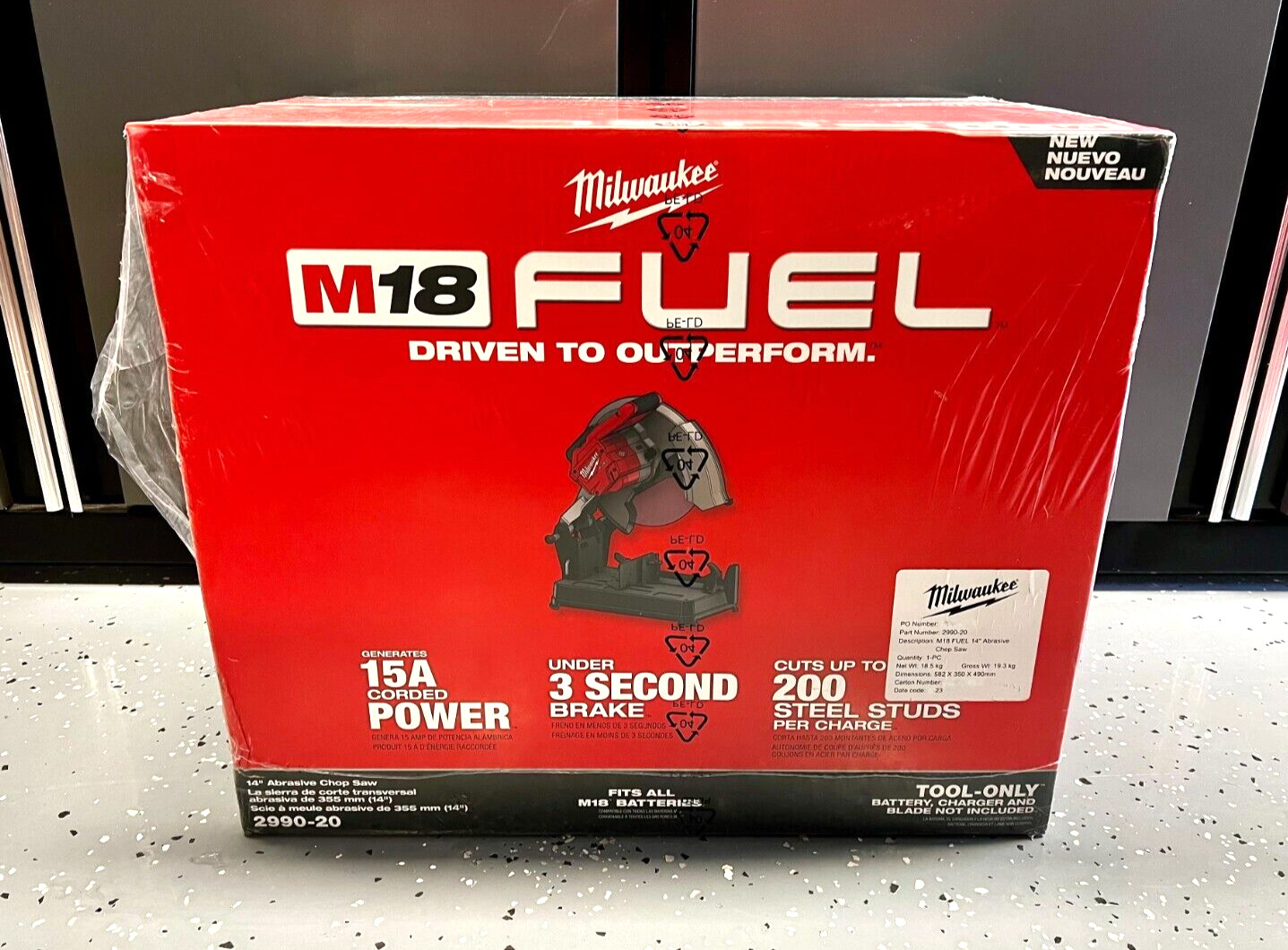 Milwaukee 2990-20 M18 Fuel 14" Brushless Abrasive Chop Saw- Bare Tool Only (new)