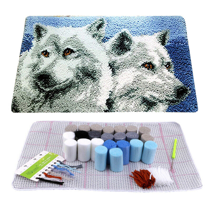 Wolf Latch Hook Rugs Carpets Cross-stitch Kits Carpet Embroidery Kit 30x50cm